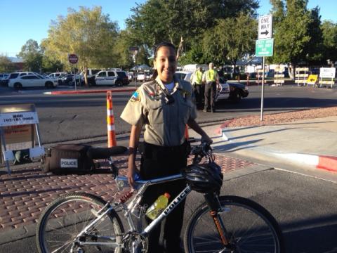  Explorer Sergeant Avila on bike patrol Art in the Park 2013